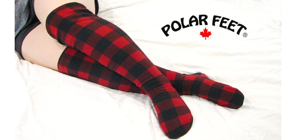 Polar Feet knee high fleece socks for warm cozy feet